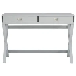 Office Furniture-Kirkland's Home 2-Drawer X-Frame Desk Gray
