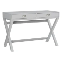 Office Furniture-Kirkland's Home 2-Drawer X-Frame Desk Gray