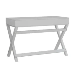 Office Furniture-Kirkland's Home 2-Drawer X-Frame Desk Gray