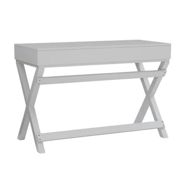 Office Furniture-Kirkland's Home 2-Drawer X-Frame Desk Gray