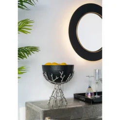 Decorative Mirrors-Kirkland's Home Drew Ii Black And Gold Round Led Mirror