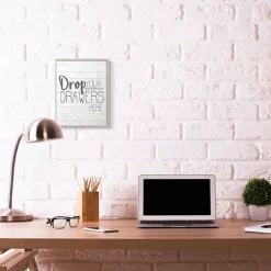 Wall Quotes & Signs-Kirkland's Home Drop Your Drawers Here Framed Wall Plaque White
