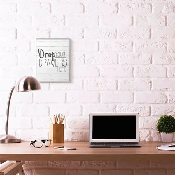 Wall Quotes & Signs-Kirkland's Home Drop Your Drawers Here Framed Wall Plaque White
