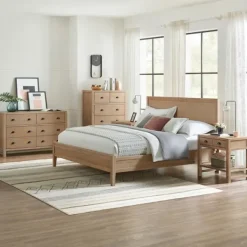 Beds & Headboards-Kirkland's Home Duke Double Driftwood Pine 5-Pc. King Bedroom Set Tan