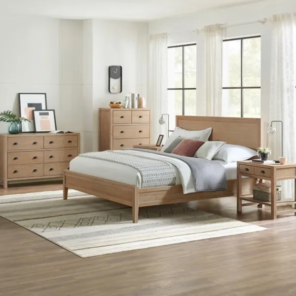 Beds & Headboards-Kirkland's Home Duke Double Driftwood Pine 5-Pc. King Bedroom Set Tan
