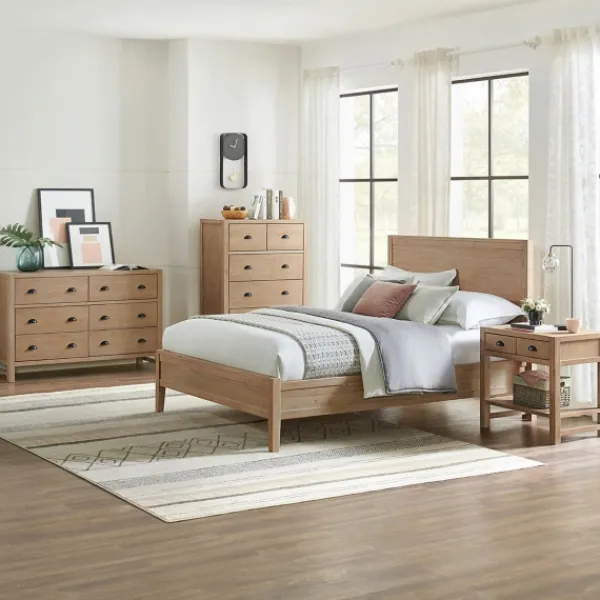 Beds & Headboards-Kirkland's Home Duke Driftwood Pine 4-Pc. Queen Bedroom Set Tan