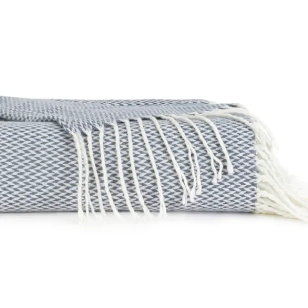 Blankets & Throws-Kirkland's Home Dusk Herringbone Throw With Fringe Blue