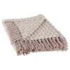 Blankets & Throws-Kirkland's Home Dusty Lilac Urban Check Throw Purple/Ivory