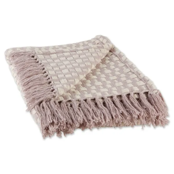 Blankets & Throws-Kirkland's Home Dusty Lilac Urban Check Throw Purple/Ivory
