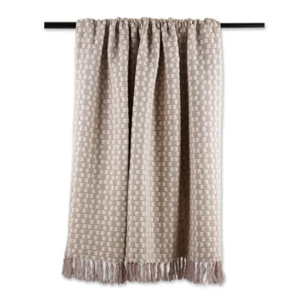 Blankets & Throws-Kirkland's Home Dusty Lilac Urban Check Throw Purple/Ivory