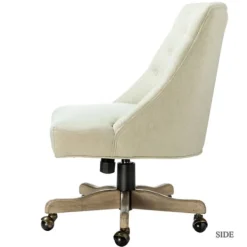Office Furniture-Kirkland's Home Dylan Upholstered Office Chair Ivory