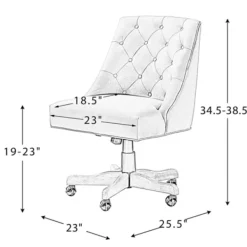 Office Furniture-Kirkland's Home Dylan Upholstered Office Chair Ivory