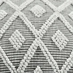 Pillows-Kirkland's Home Earl Gray Diamond Knot Tufted Throw Pillow Gray/White