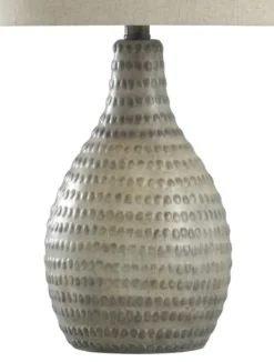 Table Lamps-Kirkland's Home Earth Tone Oak Table Lamp Gray