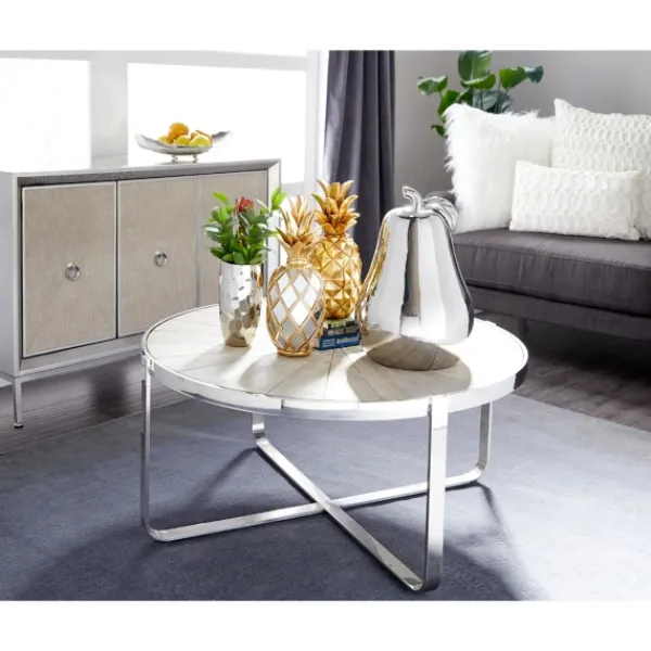 Decorative Trays-Kirkland's Home Earthy Abstract Cracked Decorative Tray Silver