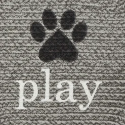 Kitchen & Floor Mats-Kirkland's Home Eat Play Love Bone-Shaped Pet Bowl Mat Gray