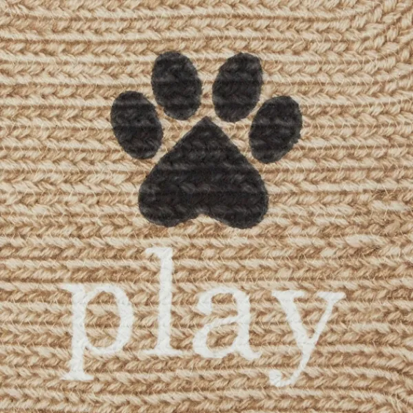 Kitchen & Floor Mats-Kirkland's Home Eat Play Love Bone-Shaped Pet Bowl Mat Tan