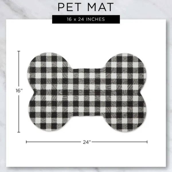 Kitchen & Floor Mats-Kirkland's Home Eat Play Love Bone-Shaped Pet Bowl Mat Tan