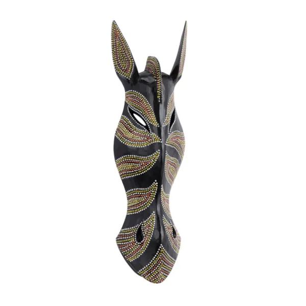Wall Plaques-Kirkland's Home Ebony Dot Art Zebra Mask Wall Sculpture Black
