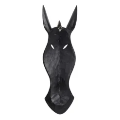 Wall Plaques-Kirkland's Home Ebony Dot Art Zebra Mask Wall Sculpture Black