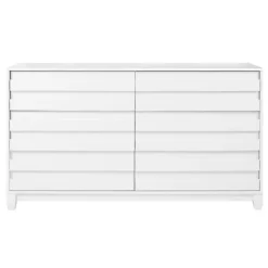 Dressers & Chests-Kirkland's Home Eco Pine Wood Channeled Drawer Dresser White