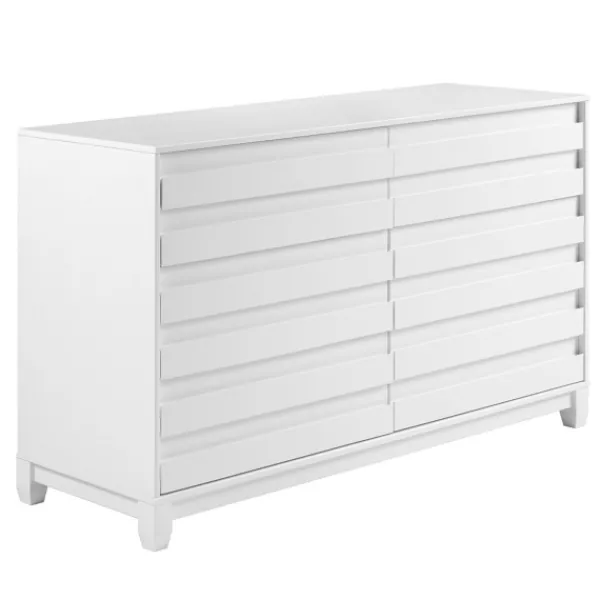 Dressers & Chests-Kirkland's Home Eco Pine Wood Channeled Drawer Dresser White
