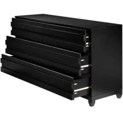 Dressers & Chests-Kirkland's Home Eco Pine Wood Channeled Drawer Dresser Black