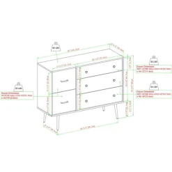 Dressers & Chests-Kirkland's Home Eden Dark Walnut Tapered Legs Dresser Brown