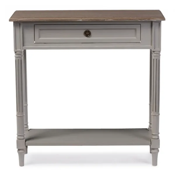 Console Tables-Kirkland's Home Edward Gray Mindi Wood Fluted Console Table