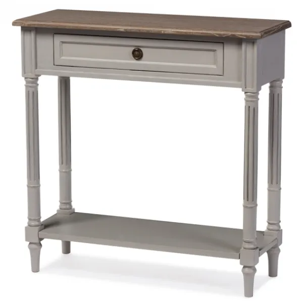 Console Tables-Kirkland's Home Edward Gray Mindi Wood Fluted Console Table