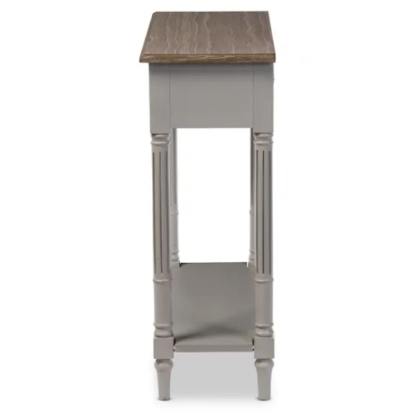 Console Tables-Kirkland's Home Edward Gray Mindi Wood Fluted Console Table