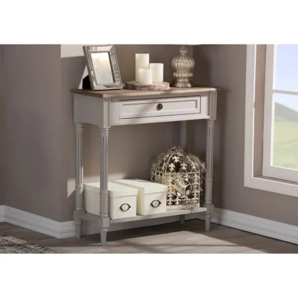 Console Tables-Kirkland's Home Edward Gray Mindi Wood Fluted Console Table