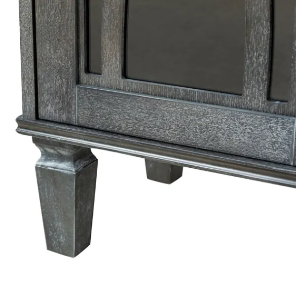 Cabinets & Sideboards-Kirkland's Home Eleanora Wood 4-Door Sideboard Gray