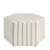 Benches & Ottomans-Kirkland's Home Ellen Stripe Martha Stewart Cocktail Ottoman Ivory