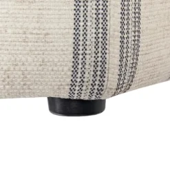 Benches & Ottomans-Kirkland's Home Ellen Stripe Martha Stewart Cocktail Ottoman Ivory