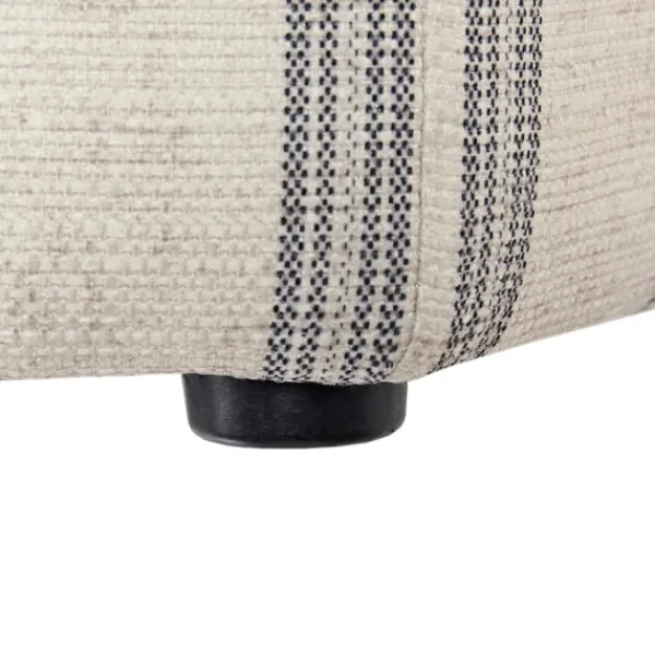 Benches & Ottomans-Kirkland's Home Ellen Stripe Martha Stewart Cocktail Ottoman Ivory