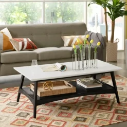Coffee Tables-Kirkland's Home Ellis Black And White Wood Coffee Table Black/White