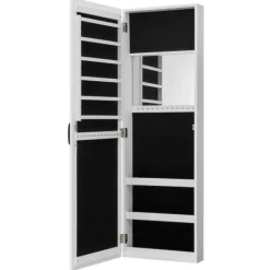 Armoires-Kirkland's Home Eloise Armoire Jewelry Mirror White