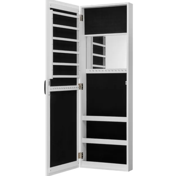 Armoires-Kirkland's Home Eloise Armoire Jewelry Mirror White