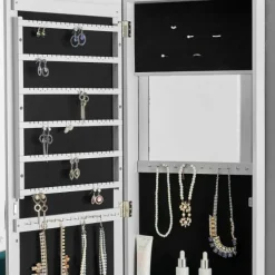Armoires-Kirkland's Home Eloise Armoire Jewelry Mirror White