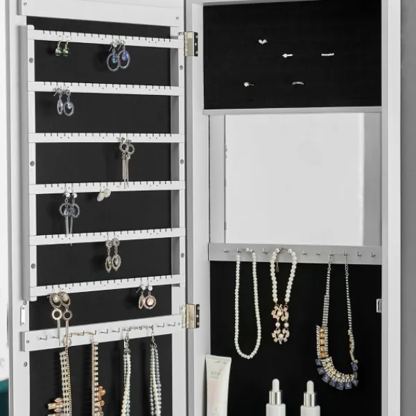 Armoires-Kirkland's Home Eloise Armoire Jewelry Mirror White