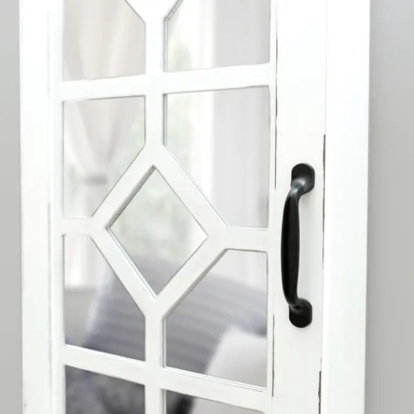 Armoires-Kirkland's Home Eloise Armoire Jewelry Mirror White