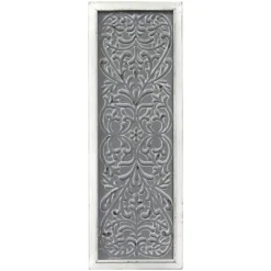 Wall Plaques-Kirkland's Home Embossed Metal Panel Wall Plaque Gray/White