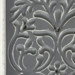 Wall Plaques-Kirkland's Home Embossed Metal Panel Wall Plaque Gray/White