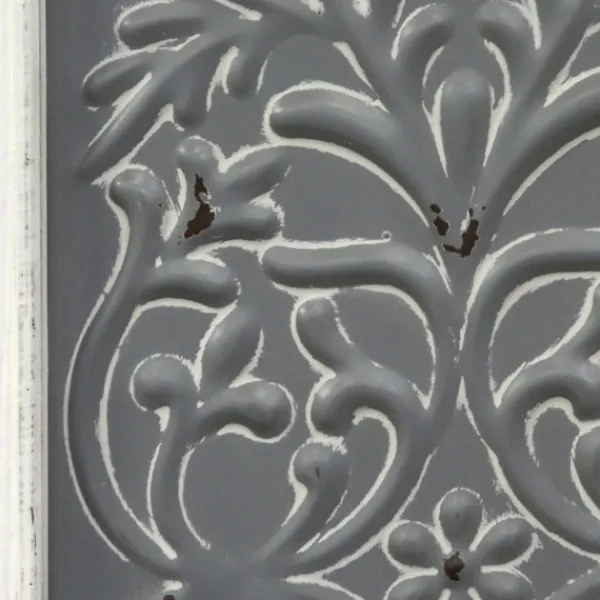 Wall Plaques-Kirkland's Home Embossed Metal Panel Wall Plaque Gray/White