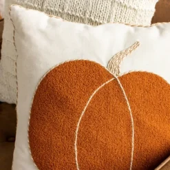 Pillows-Kirkland's Home Embroidered Pumpkin Pillow Orange