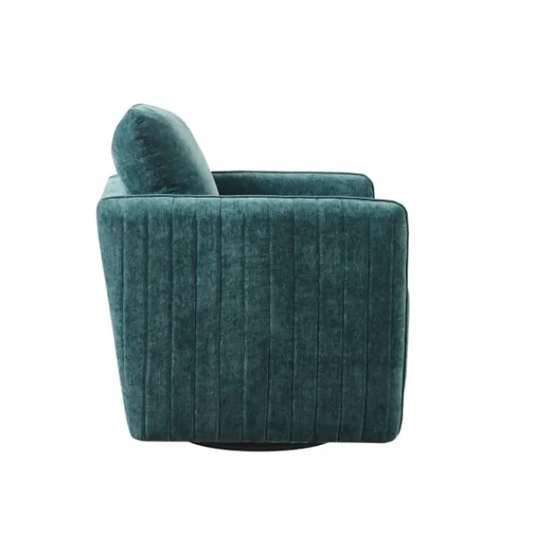 Accent Chairs-Kirkland's Home Emerald Textured Arm Swivel Accent Chair Green