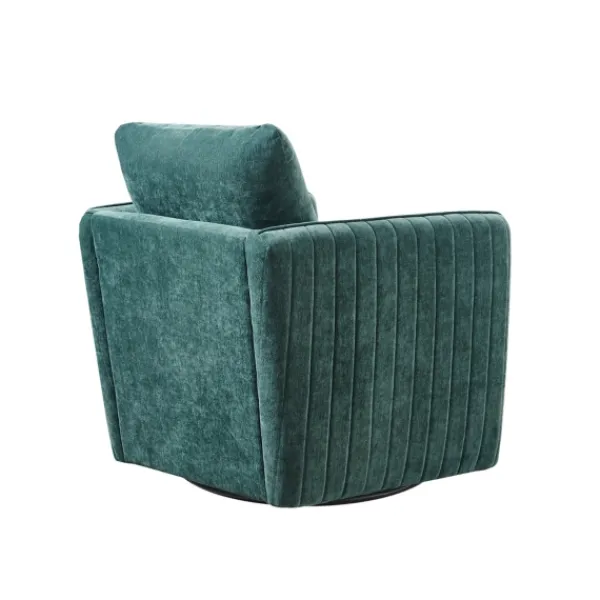 Accent Chairs-Kirkland's Home Emerald Textured Arm Swivel Accent Chair Green