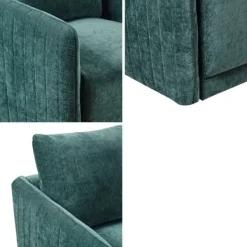 Accent Chairs-Kirkland's Home Emerald Textured Arm Swivel Accent Chair Green