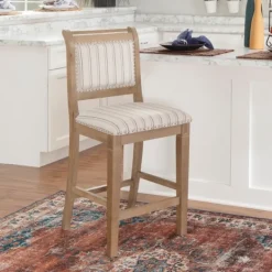 Bar Stools & Counter Height Stools-Kirkland's Home Emma Gray Counter Stool With Nailhead Trim Blue/Gray
